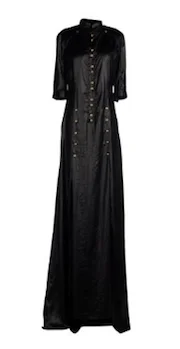 Balmain - Black Long Dress Gold Embellishments - FR 38 Tunics Handmade artisanal
