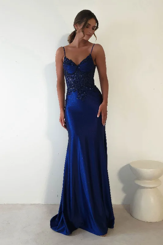 Eternity Glitter Bodycon Gown | Midnight Blue Tunics Trendy modern
