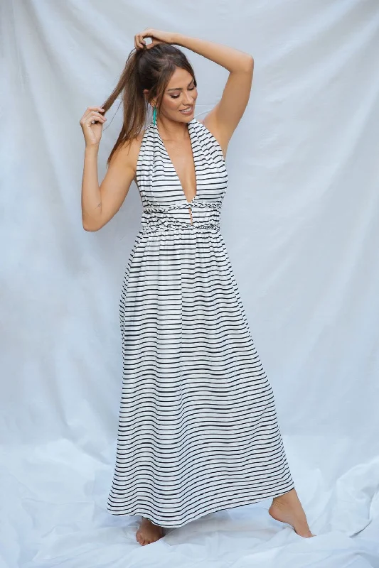 Flowered Backless Long Dress - Kady Tunics Recommended stylist
