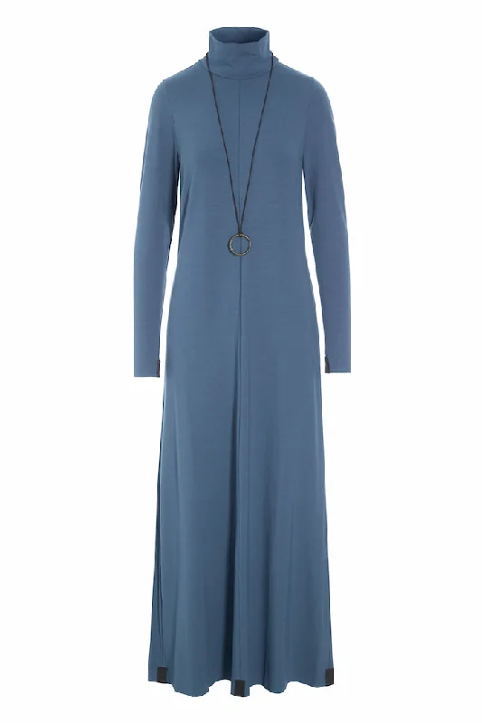 LONG DRESS W/JEWELRY - 98058 - DUSTY BLUE Tunics Party sparkling