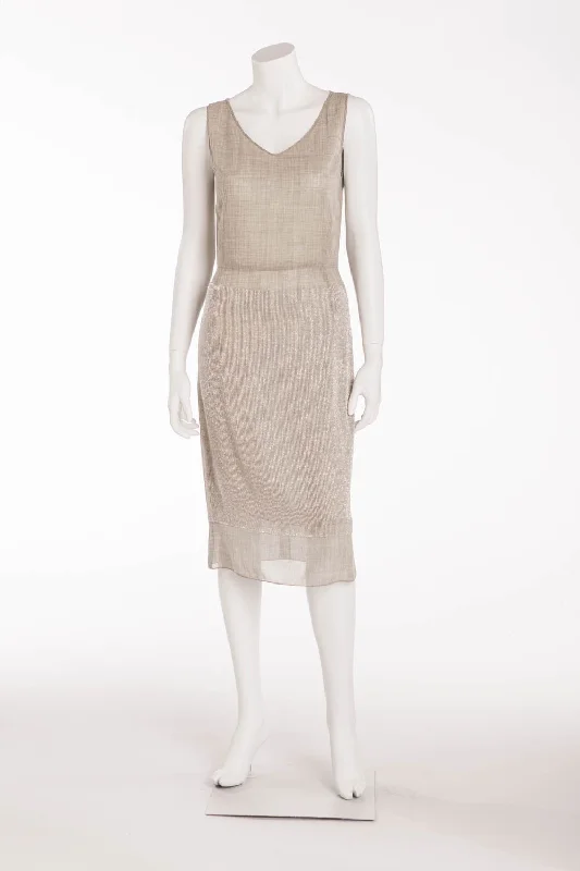 Marc Jacobs - Gray Sleeveless Beaded Long Dress - US 4 Tunics Essential wardrobe