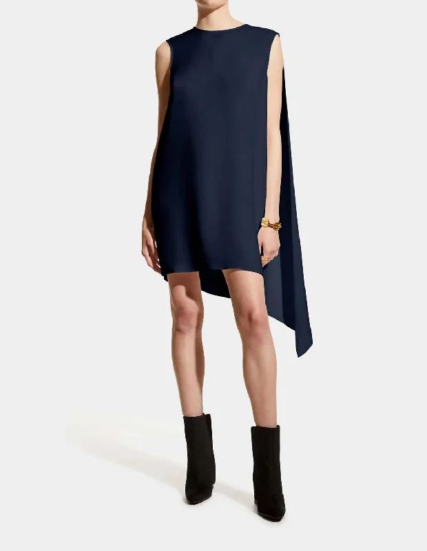 Matilde Dress In Midnight Blue Tunics Sophisticated sleek