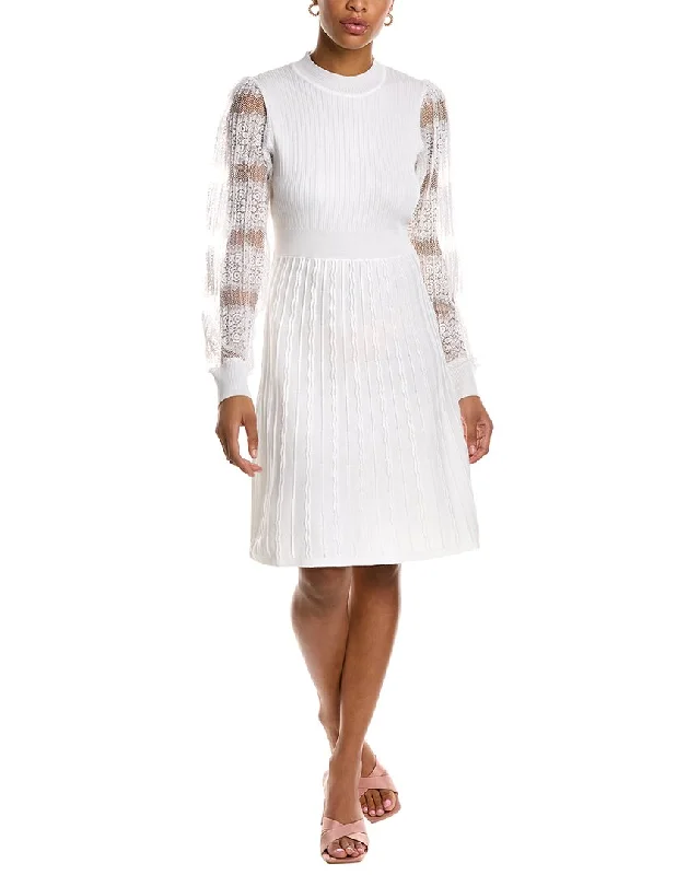 Nanette by Nanette Lepore Coco Sweaterdress Beaded Sweater Sequined Faux Fur