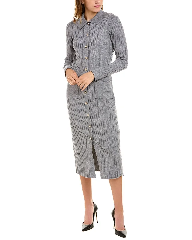 Nanette by Nanette Lepore Leah Maxi Sweaterdress Silk Blend Satin Velvet