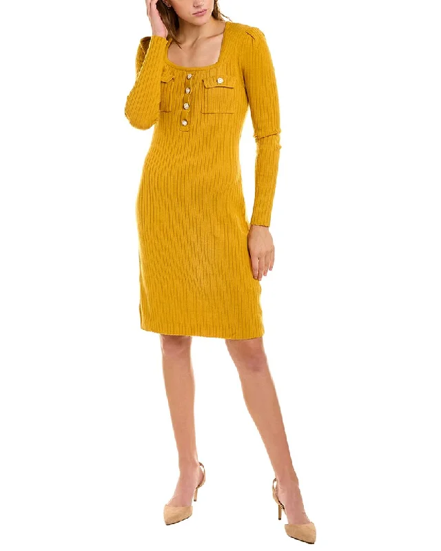 Nanette by Nanette Lepore Leah Sweaterdress Chenille Brocade Lace