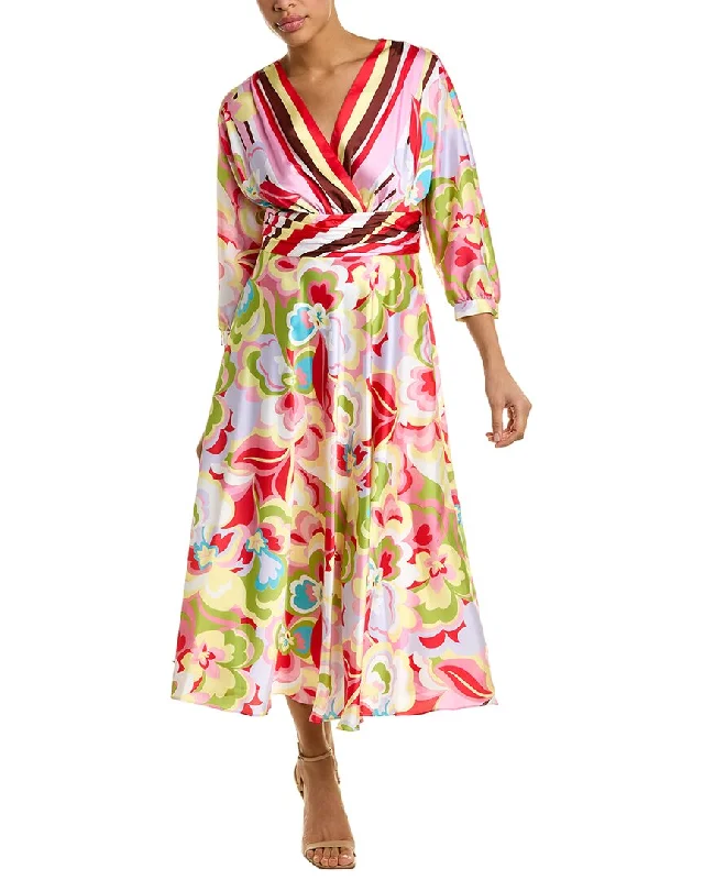 Teri Jon by Rickie Freeman Gathered Waist A-Line Dress Tunics Chinos classic