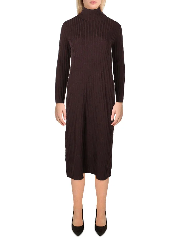Womens 100% Extra Fine Merino Wool Knee Sweaterdress Casual Formal Business