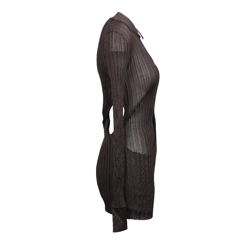 Brown Lightweight Silk Sweater Dress Wool Fabric Cashmere Fabric Tweed Fabric