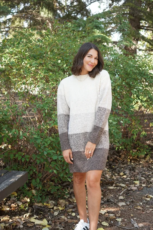 Colourblocked Sweater Dress- Dex Bright Pastel Dark