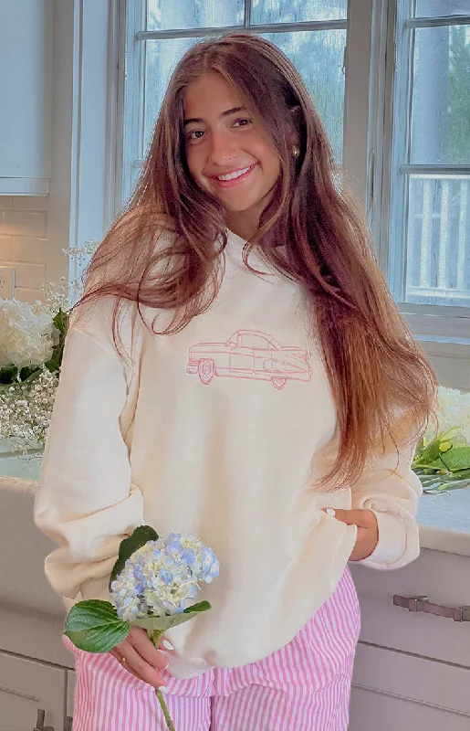 Elodie Cream Crew Neck Sweater High Neck Crew Neck V-Neck