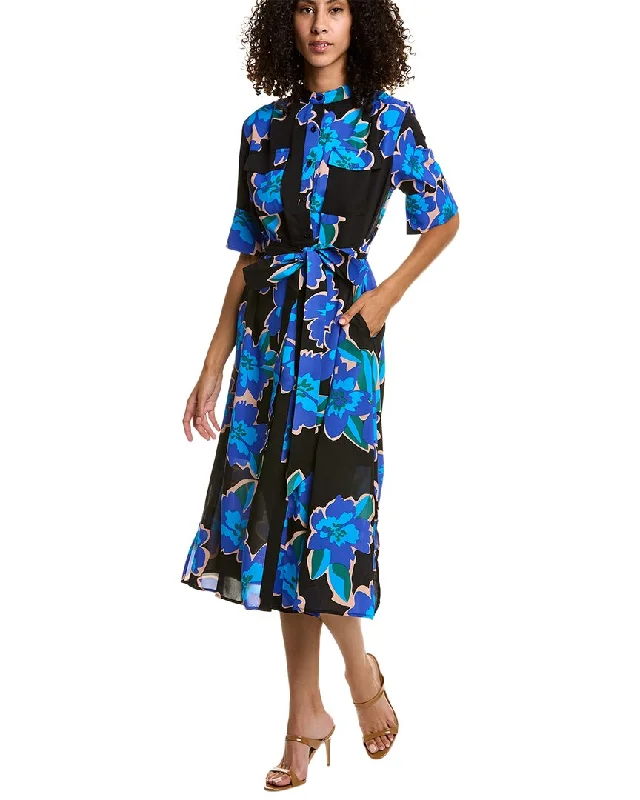 Gracia Tie Waist Shirtdress Off-the-shoulder Chic Trendy