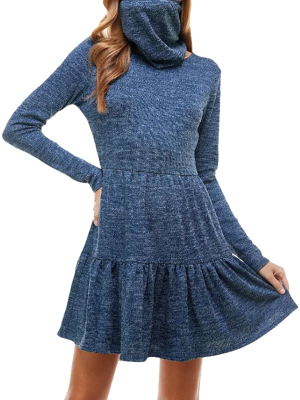 Juniors Womens Tiered Short Sweaterdress Lightweight Heavyweight Midweight