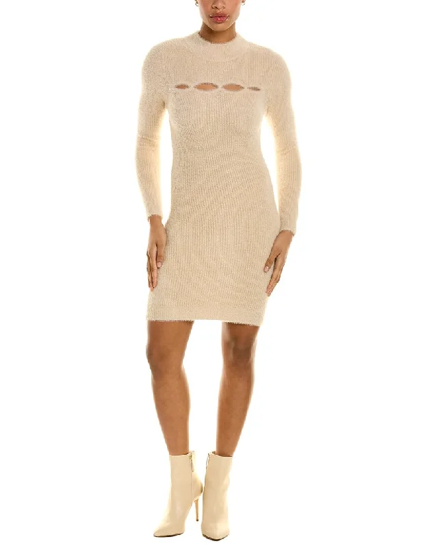 L.N.C Fuzzy Cutout Sweaterdress Handmade Hand-knitted Hand-woven