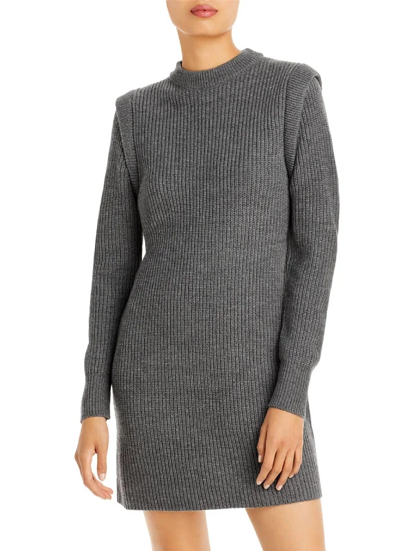 Lombard Womens Mockneck Knit Sweaterdress Knit Fabric Woven Fabric Fleece Fabric