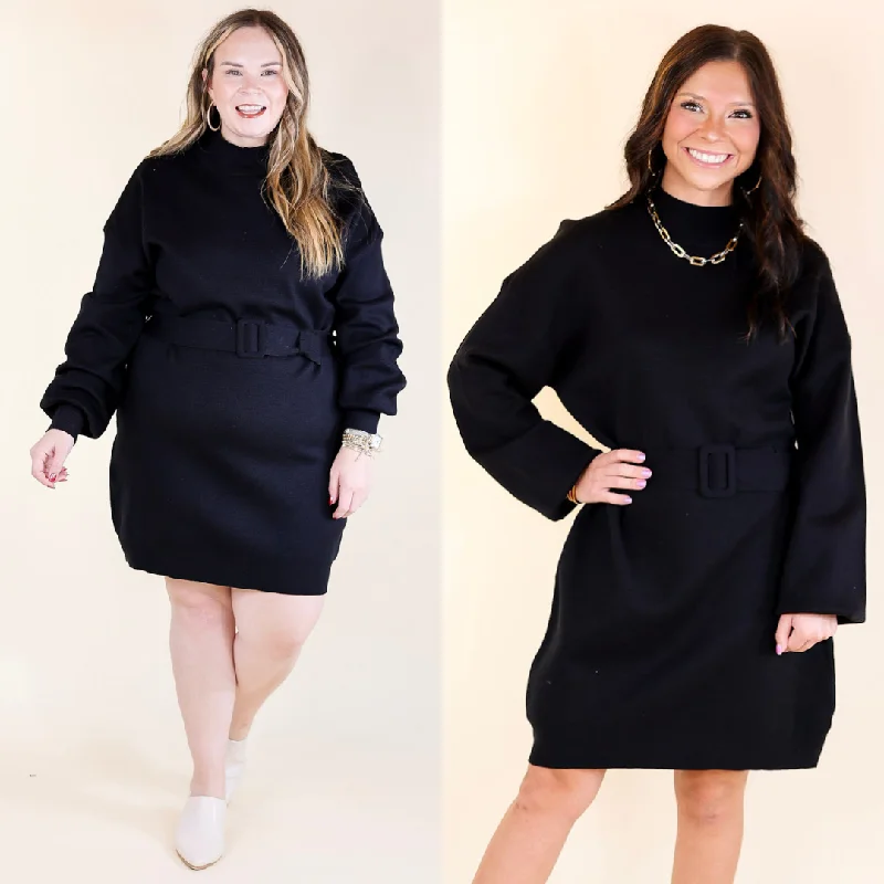 Luxurious Life Sweater Dress with Belt in Black Long Sweater Short Sweater Cropped Sweater Luxurious Life Sweater Dress with Belt in Black Long Sweater Short Sweater Cropped Sweater