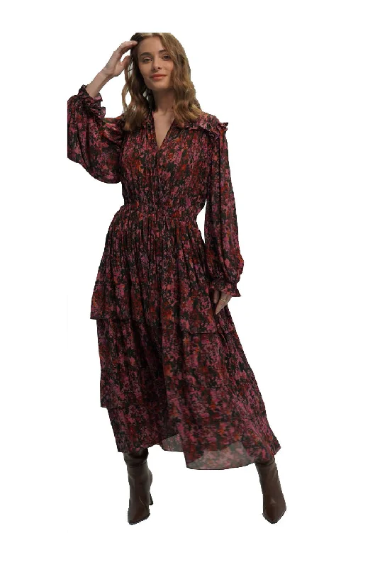 Gilner Farrar Mila Dress In Midnight Garden Maxi Flowy Bohemian