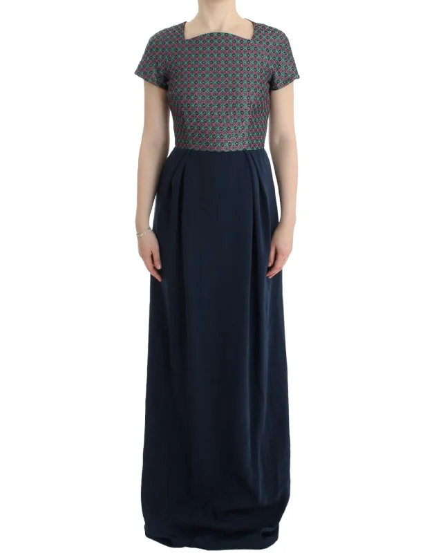 Multicolor Short Sleeve Doris Long Dress Tunics Sophisticated sleek