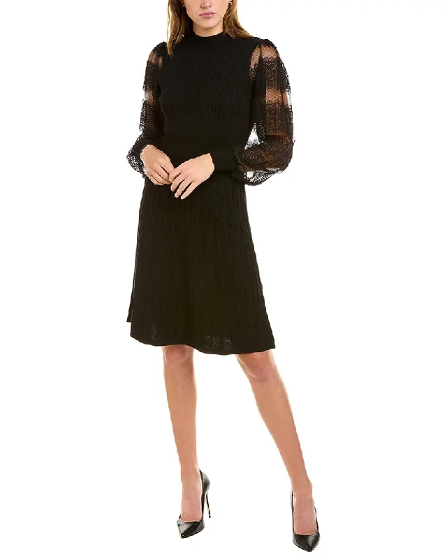 Nanette by Nanette Lepore Coco Sweaterdress Welt Pockets Slit Pockets Flap Pockets