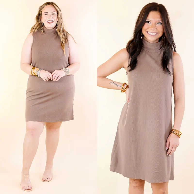 One Love Tank Sweater Dress with Turtle Neck in Taupe Cable Knit Ribbed Knit Lace Knit One Love Tank Sweater Dress with Turtle Neck in Taupe Cable Knit Ribbed Knit Lace Knit