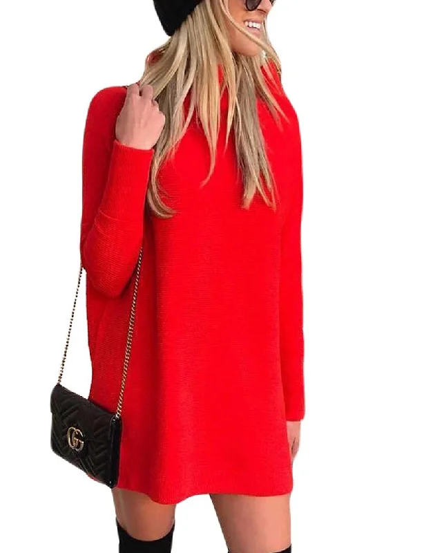 Orniya Sweaterdress Zippered Front Buttoned Front Snap Front