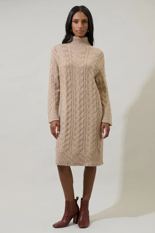 Raven Cable Knit Sweater Midi Dress Mesh Sweater Canvas Denim