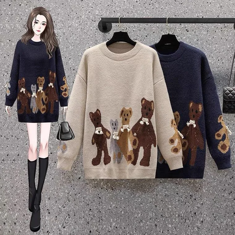 Saddle Statement Sweater Dress Welt Pockets Slit Pockets Flap Pockets