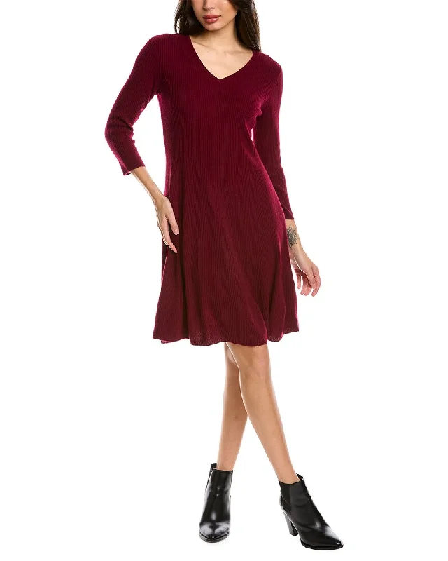 sofiacashmere A-Line Cashmere Sweaterdress Toggled Drawstring Belted