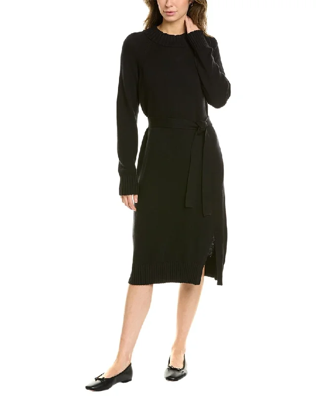 Splendid Clarice Silk-Blend Sweaterdress Solid Print Embellished