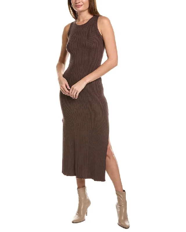 Splendid Rib Silk-Blend Sweaterdress Satin Fabric Silk Fabric Chiffon Fabric