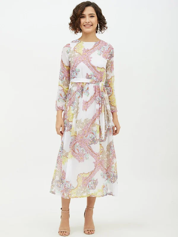 Women's Multi coloured Printed Long dress - StyleStone Tunics Polka dots
