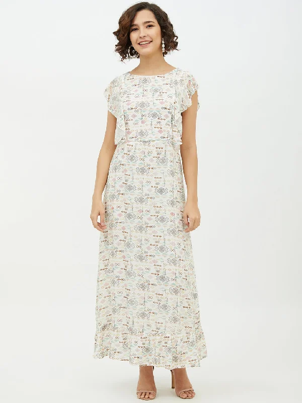 Women's White Printed long Dress - StyleStone Tunics Plaid country