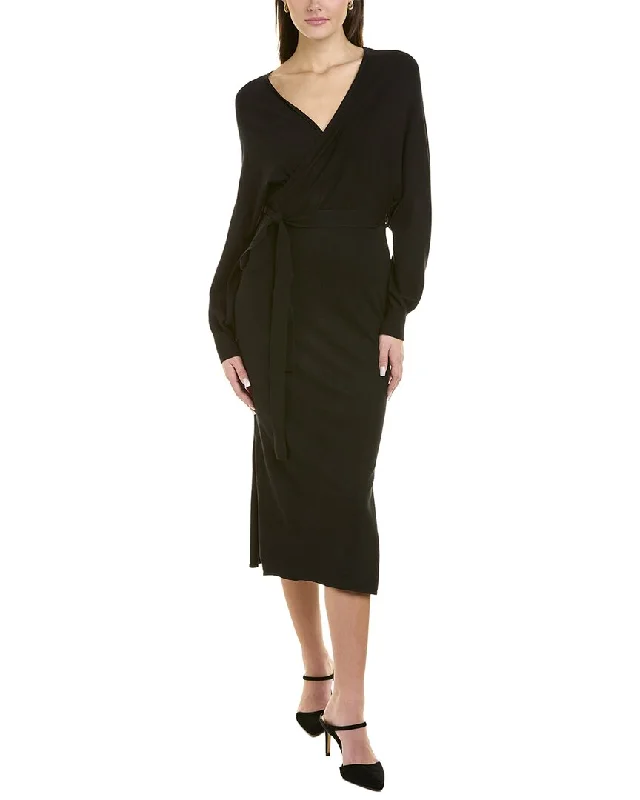 Taylor Surplice Sweaterdress Boat Neck Shawl Collar Notched Collar