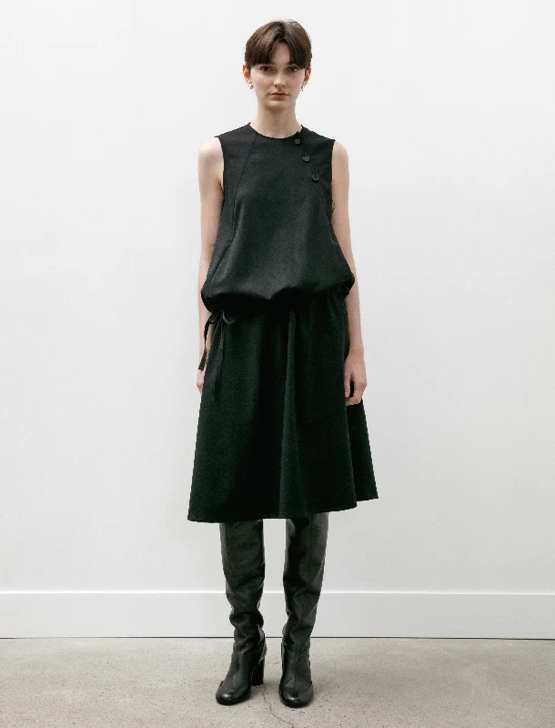 Low Waist Cinch Dress Long Turtleneck Neckline Stylish