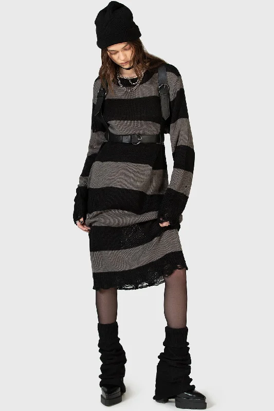 Within Souls Sweater Dress Glossy Satin Silk