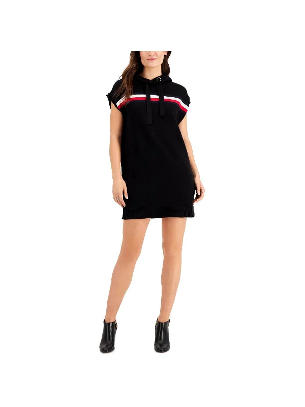 Womens Knit Casual Sweaterdress Mesh Blend Leather Blend Suede Blend