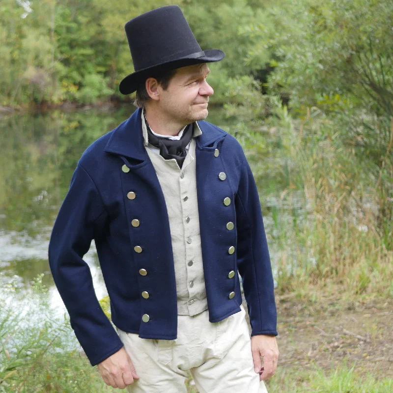 19th-Century Double-Breasted Sailor's Jacket A-Line Jacket Boat Neck Shawl Collar