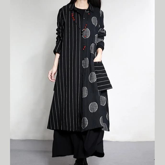 New trench coats strip dotted long linen outwear jackets plus size linen dresses Satin Fabric Silk Fabric Chiffon Fabric New trench coats strip dotted long linen outwear jackets plus size linen dresses Satin Fabric Silk Fabric Chiffon Fabric