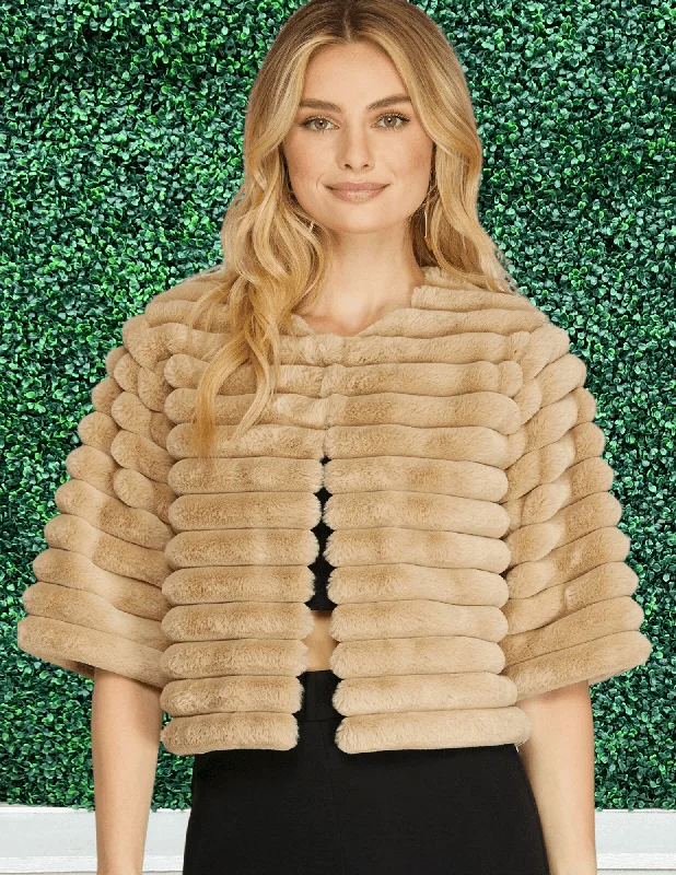 Faux Fur Short Bolero Jacket Wool Jacket Cashmere Jacket Tweed Jacket