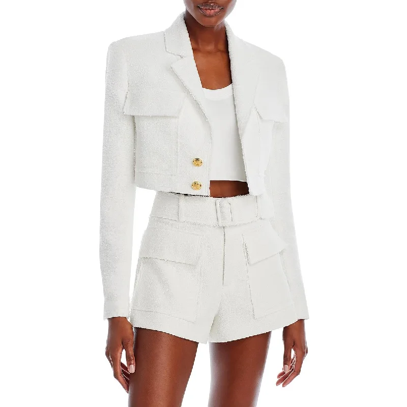 A.L.C. Womens Banks Cropped Textured Two-Button Blazer Women's Premium Blazer