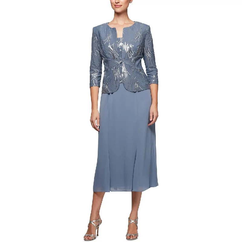 Alex Evenings Womens Petites Jacket Midi Two Piece Dress Zippered Jacket Buttoned Jacket Snapped Jacket Alex Evenings Womens Petites Jacket Midi Two Piece Dress Zippered Jacket Buttoned Jacket Snapped Jacket
