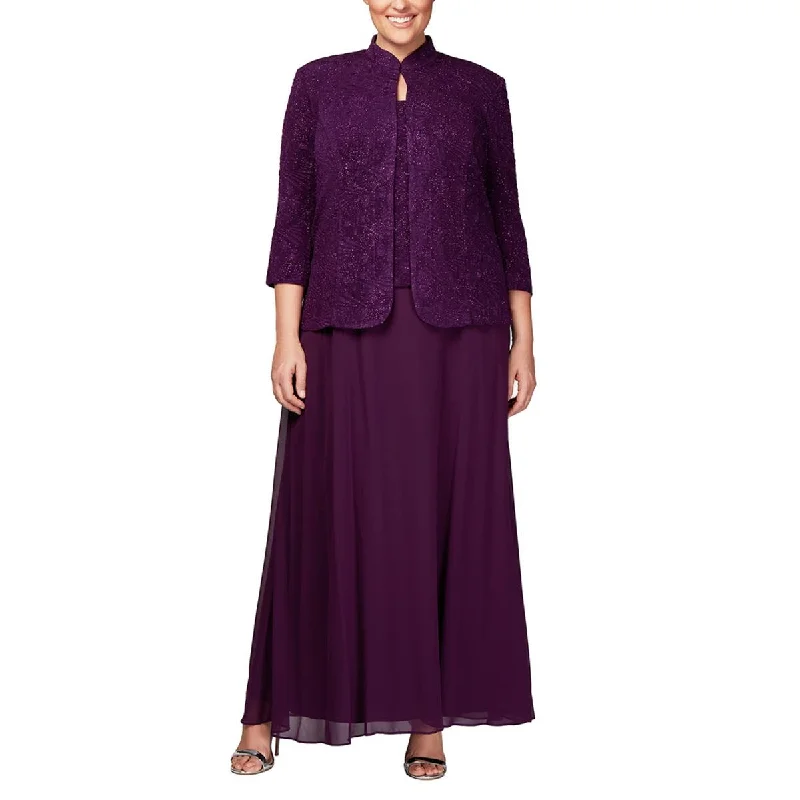 Alex Evenings Womens Plus 2PC Jacket Evening Dress Wool Fabric Cashmere Fabric Tweed Fabric Alex Evenings Womens Plus 2PC Jacket Evening Dress Wool Fabric Cashmere Fabric Tweed Fabric
