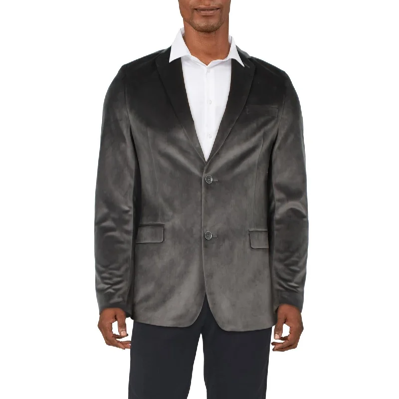 Alfani Mens Velour Suit Separate Two-Button Blazer Slimming Women's Blazer