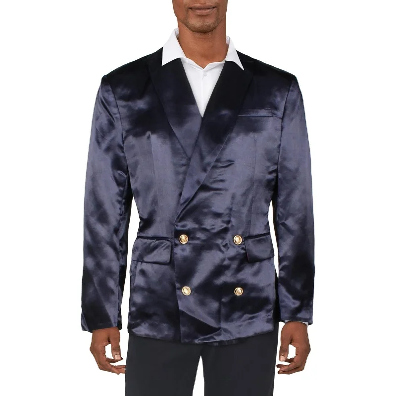 And Now This Mens Satin Suit Separate Double-Breasted Blazer Women's Brand Blazer