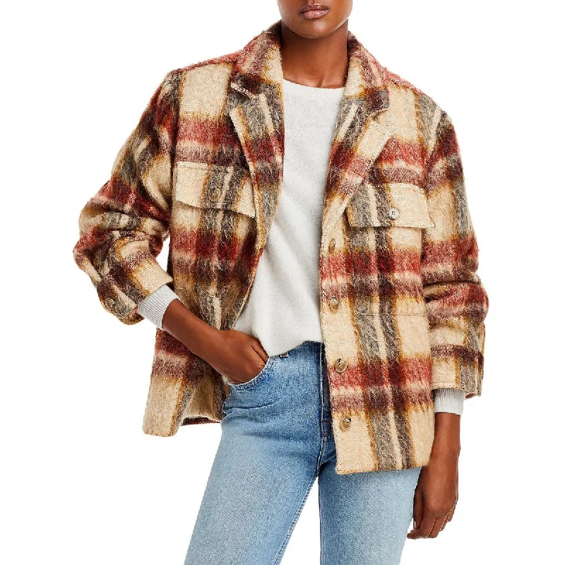 Anine Bing Womens Wool Short Shirt Jacket Fleece Jacket Down Jacket Feather Jacket