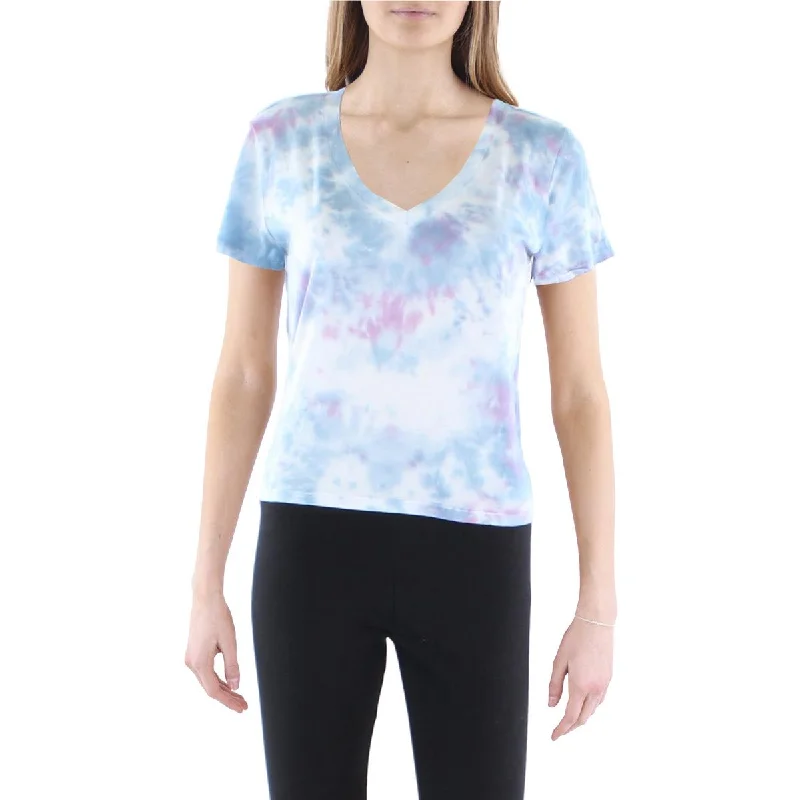 Anthropologie Maronie Womens Tie Dye Knit T-Shirt Front Pockets Side Pockets Patch Pockets
