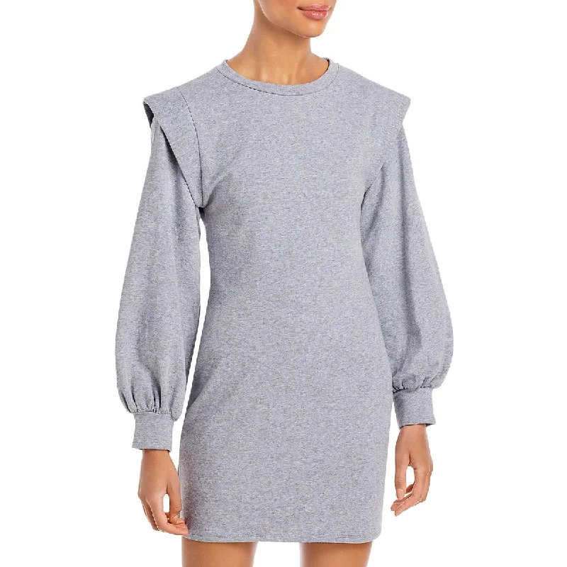 Aqua Womens Crew Neck Long Sleeves Sweatshirt Dress Hoodie with Ribbed Cuffs Snug Fit Comfort Aqua Womens Crew Neck Long Sleeves Sweatshirt Dress Hoodie with Ribbed Cuffs Snug Fit Comfort
