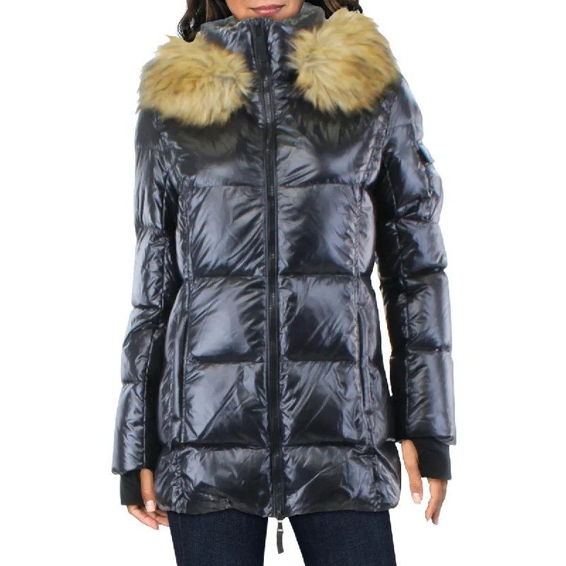 Aqua Womens Faux Fur Midi Puffer Jacket Herringbone Jacket Checkered Jacket Solid Jacket Aqua Womens Faux Fur Midi Puffer Jacket Herringbone Jacket Checkered Jacket Solid Jacket