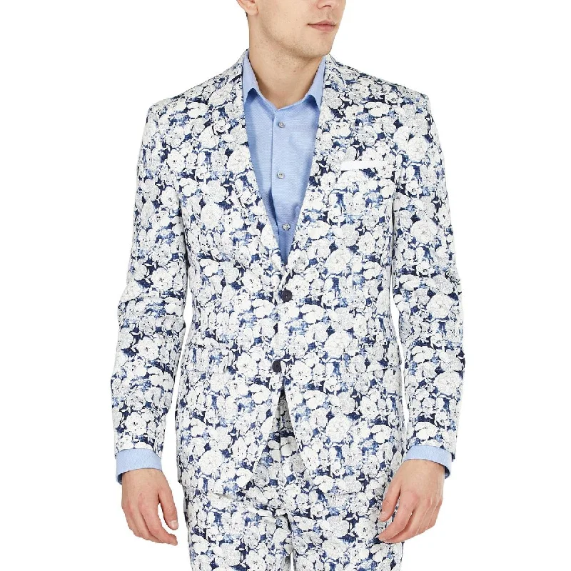 Bar III Mens Floral Print Slim Fit Blazer Women's Luxury Jacket