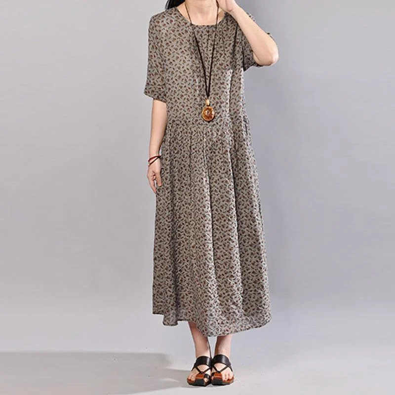 brief long cotton dresses plus size Women Floral Printed Short Sleeve Pullover Dress Bell Sleeve Stylish brief long cotton dresses plus size Women Floral Printed Short Sleeve Pullover Dress Bell Sleeve Stylish