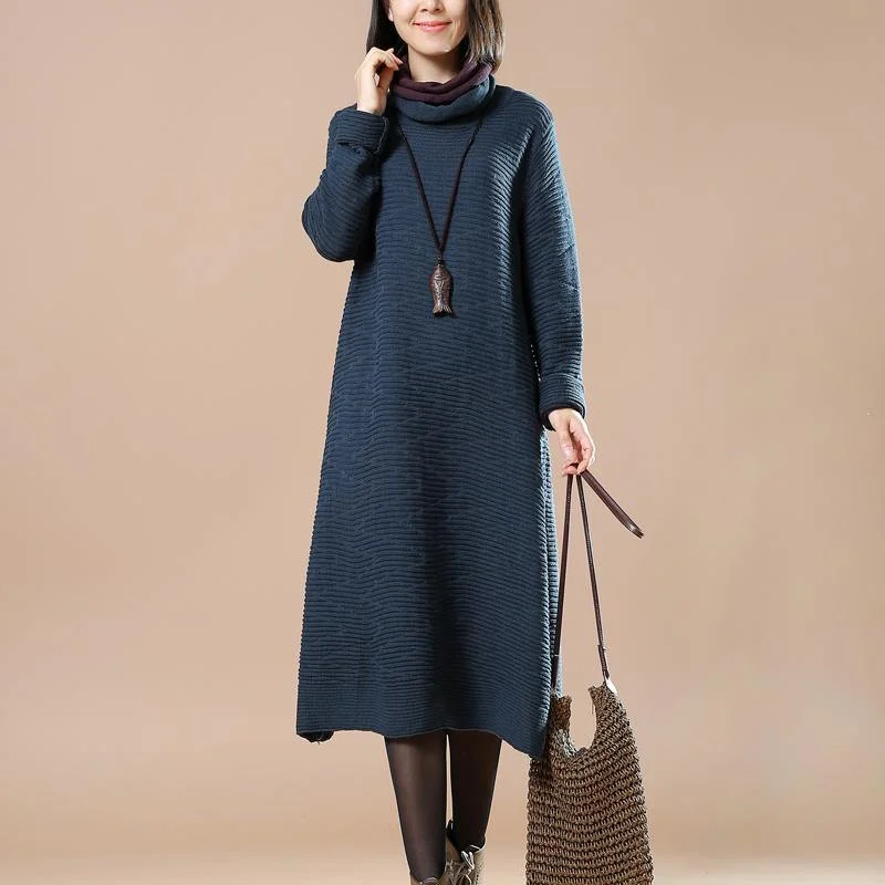 chunky blue long knit dress plus size pullover sweater boutique pullover Fleece Warm Pullover chunky blue long knit dress plus size pullover sweater boutique pullover Fleece Warm Pullover